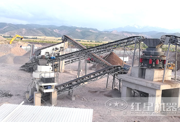 吉爾吉斯斯坦制砂生產(chǎn)線現(xiàn)場
