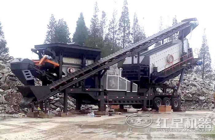 輪胎移動石灰石破碎機 輪胎移動石灰石破碎機