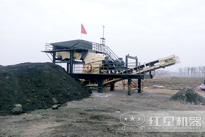 重錘式破碎粉碎煤炭作業現場