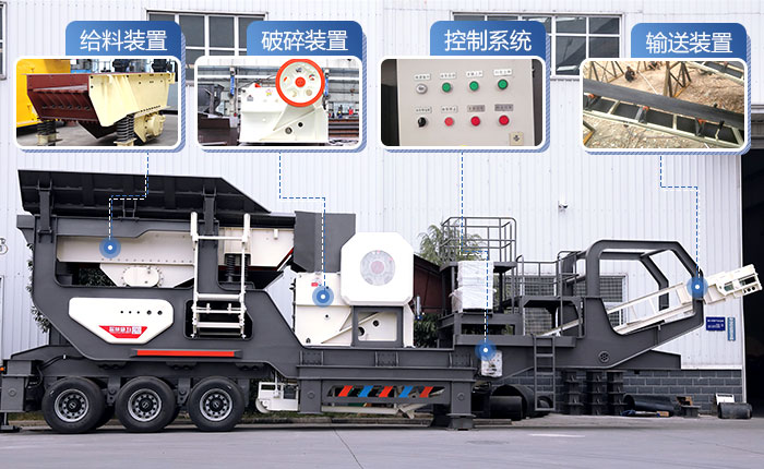 輪胎移動石頭加工機器