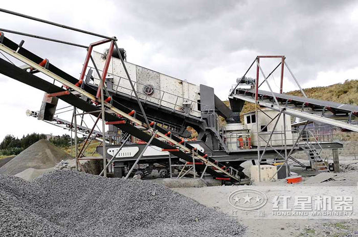 河北唐山圓錐一體式移動制砂機生產(chǎn)現(xiàn)場